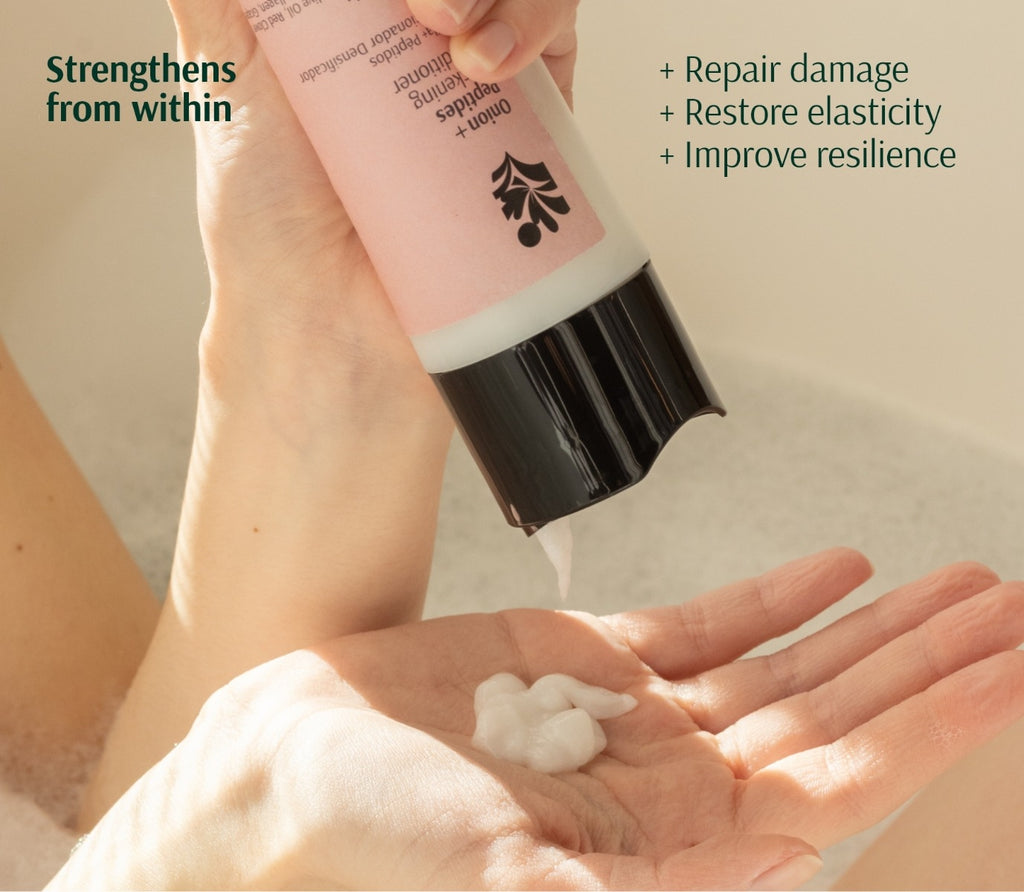 بلسم البصل + البيبدات لتكثيف الشعر