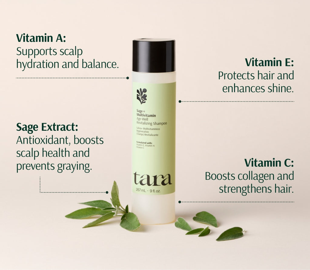 شامبو الميرمية + الفيتامينات المتعدده لمحاربة شيخوخة الشعر